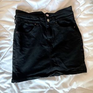 pacsun black jean skirt